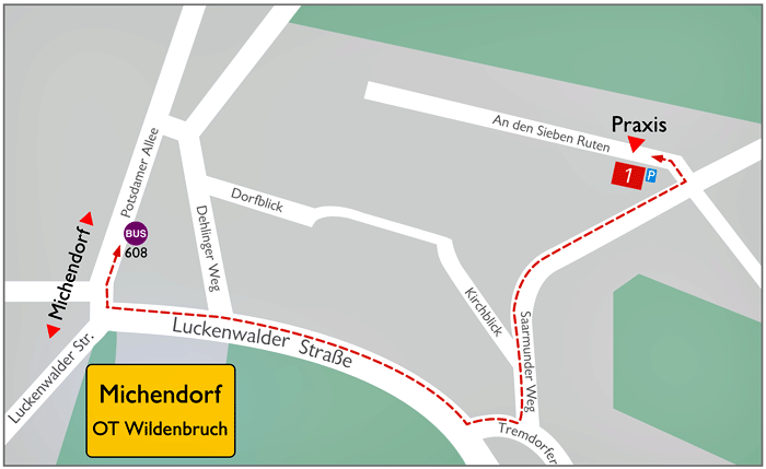 Praxis-Anfahrt Gürtelrose und Warzen besprechen in Michendorf